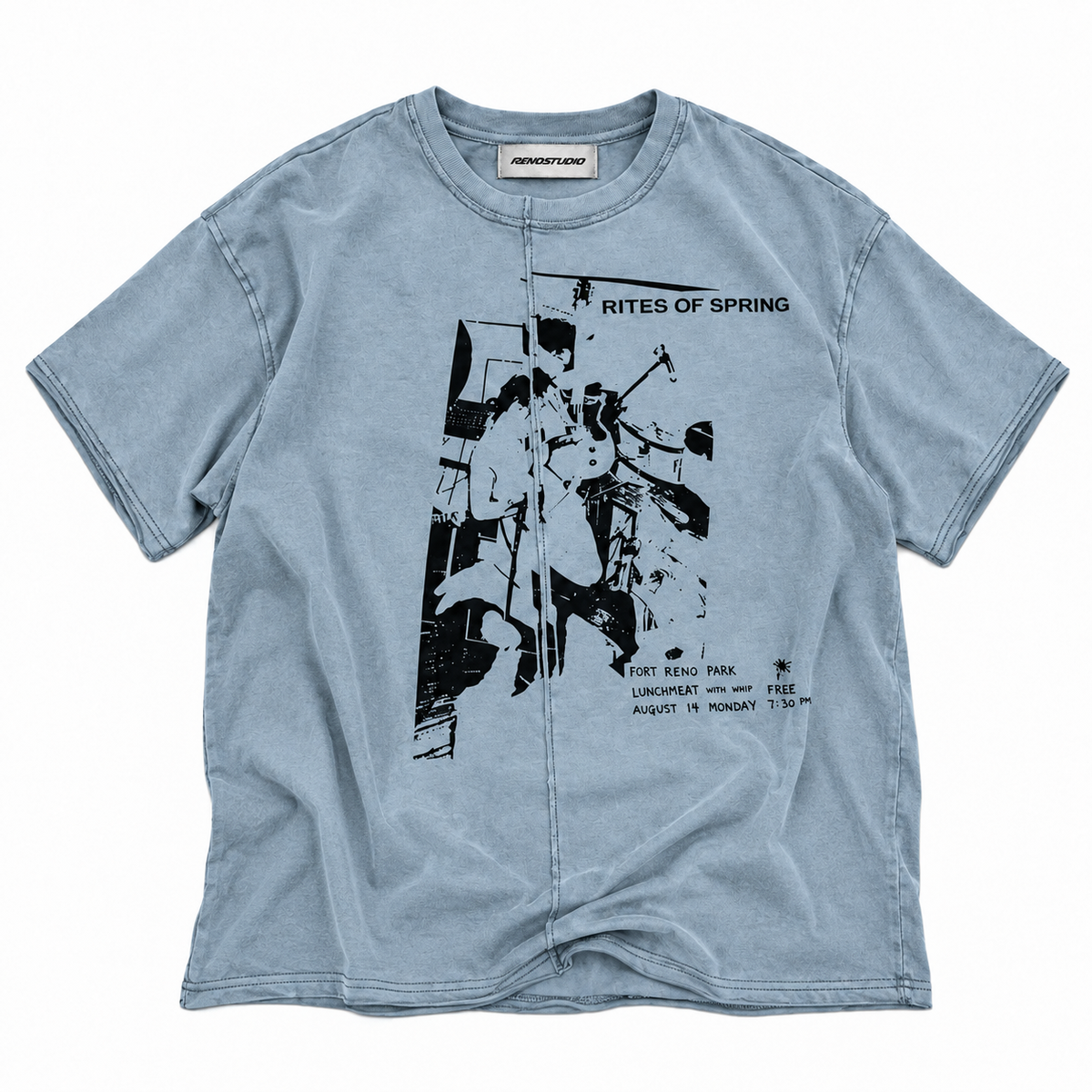 Asymmetric Stitch Deconstructed Band Graphic Tee