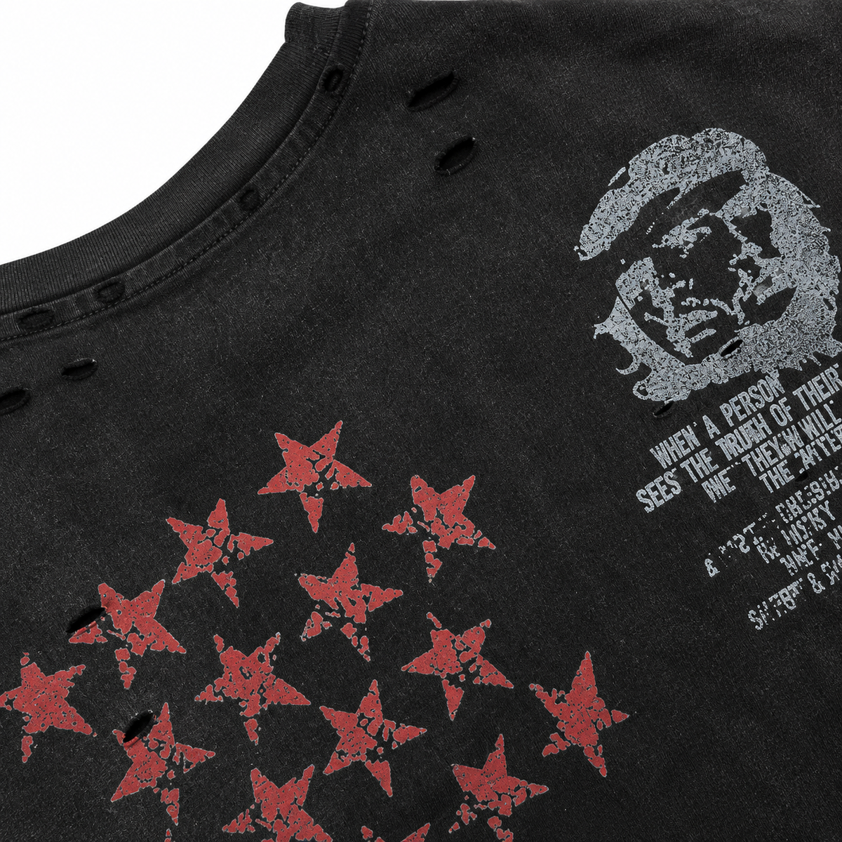 Revolutionary Cry Distressed Portrait Vintage Tee